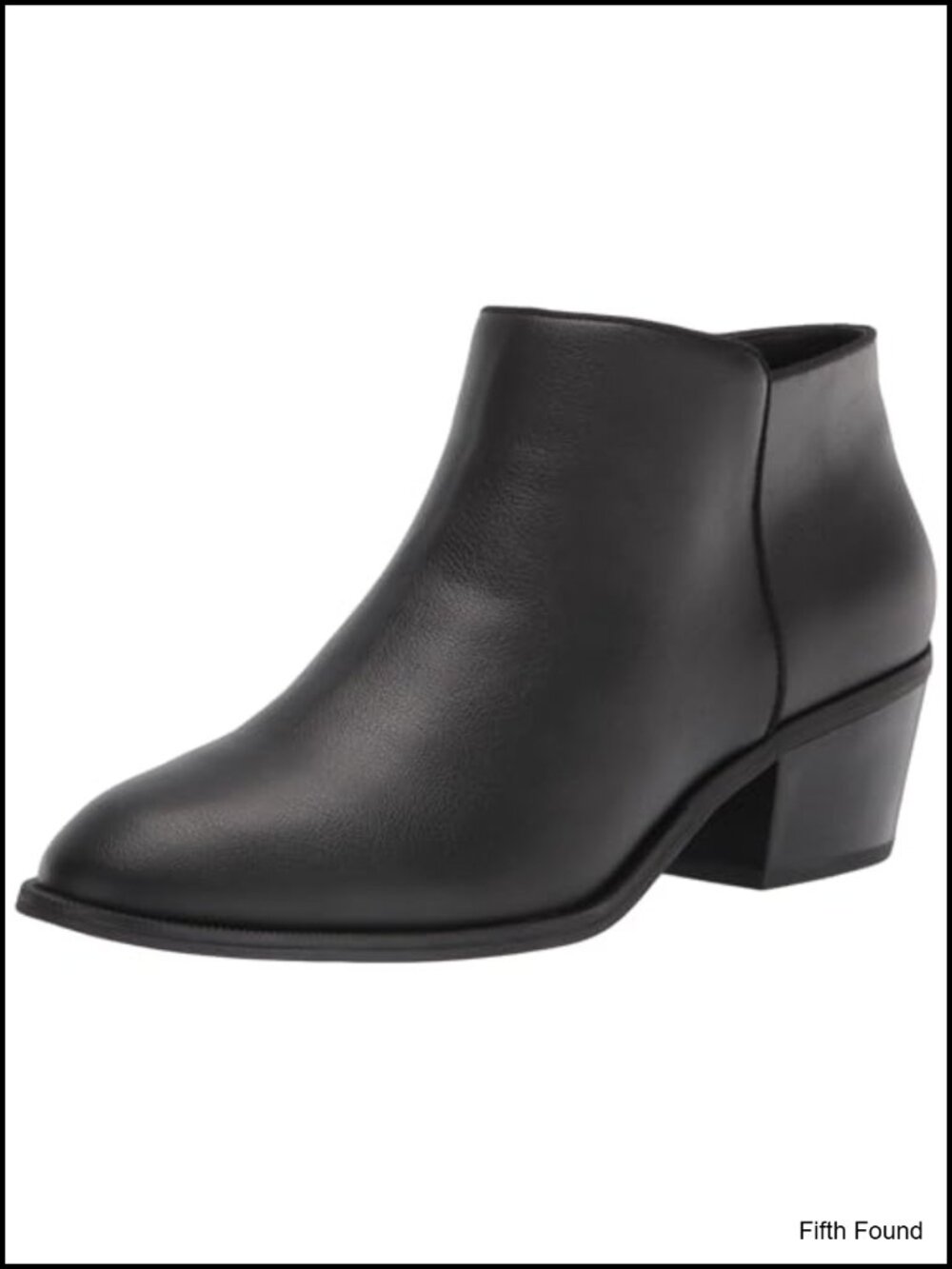 Ankle Boots with Side Zipper, Faux Leather, Stacked Block Heel, Memory Foam,